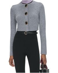 Self-Portrait - Jewelled-Button Wool Cardigan - Lyst