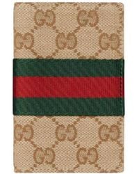 Gucci - Gg Card Case With Web - Lyst