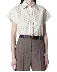 Valentino - All-Over Patterned Button-Up Top - Lyst