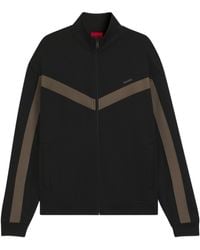 BOSS - Panelled Zip-Up Sweater - Lyst