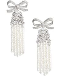 Self-Portrait - Bow Embellished Droplet Earrings - Lyst