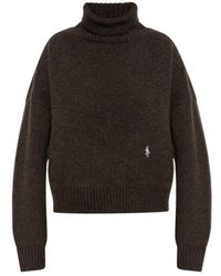 Sporty & Rich - Src Roll-Neck Logo-Embroidered Sweater - Lyst