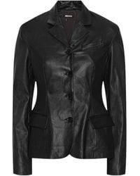 ROTATE BIRGER CHRISTENSEN - Fitted Leather Blazer - Lyst