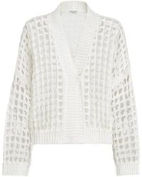Brunello Cucinelli - Jute And Cotton Net Cardigan - Lyst