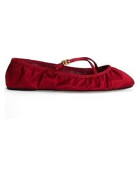 Dolce & Gabbana - Logo Buckle Ruched Detailed Ballet Flats - Lyst