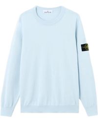 Stone Island - Logo Detailed Crewneck Sweatshirt - Lyst
