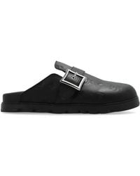 MCM - Monogram Leather Flat Mules - Lyst