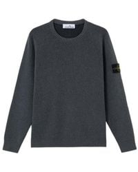 Stone Island - Ribbed Crew Neck Knitted Sweater - Lyst