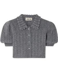 ShuShu/Tong - Short Openwork Knit Cardigan - Lyst