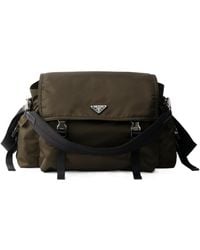 Prada - Explore Re-Nylon And Leather Bag - Lyst