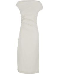 P.A.R.O.S.H. - P.A.R.O..H. Long Dress With Square Neckline And Draped Details - Lyst