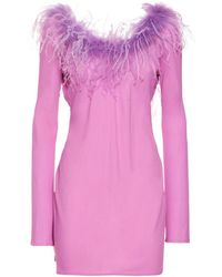 GIUSEPPE DI MORABITO - Viscose Mini Dress W/ Feathers - Lyst