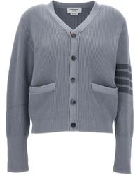 Thom Browne - Garment Dyed 4-Bar Cardigan - Lyst