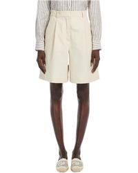 Weekend by Maxmara - Cotton And Linen Flared Bermuda Shorts - Lyst