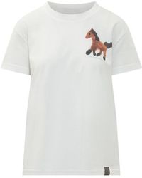 Stella McCartney - Horse Printed Crewneck T-Shirt - Lyst