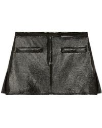 Courreges - Double-Slits Faux-Leather Miniskirt - Lyst