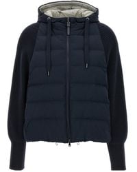 Brunello Cucinelli - Two-Material Puffer Jacket - Lyst