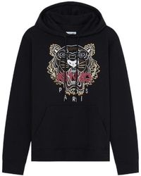 KENZO - Tiger Embroidered Hoodie - Lyst