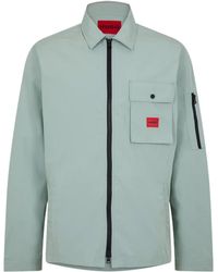 BOSS - Hugo Emmond Cotton Long Sleeve Zip Overshirt - Lyst