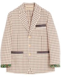 Valentino - Checked Single-Breasted Blazer - Lyst