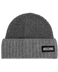 Moschino - Logo Patch Knitted Hat - Lyst