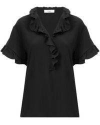 Chloé - Short-Sleeve Ruffle Top - Lyst