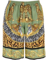 Versace - Printed Silk Bermuda Shorts - Lyst