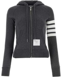 Thom Browne - 4-Bar Striped Zip-Up Hoodie - Lyst