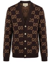 Gucci - Gg Jacquard Button-Up Cardigan - Lyst