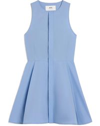 Ami Paris - Ami Popeline Sleeveless Mini Dress - Lyst