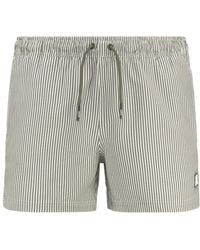 K-Way - Logo Patch Striped Swim Shorts - Lyst