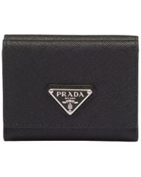 Prada - Logo-Plaque Press-Stud Fastened Wallet - Lyst