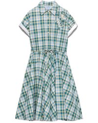 Prada - Cotton Check Shirt Dress - Lyst