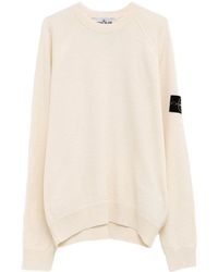 Stone Island - Logo Patch Crew Neck Knitted Sweater - Lyst