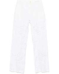 Marine Serre - Lace-Trimmed Casual Pants - Lyst