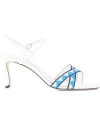 Manolo Blahnik - Round Toe Open Toe High Heel Sandals - Lyst