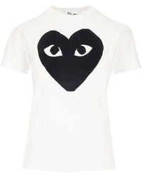 Comme des Garçons - Comme Des Garçons Play Heart Printed Crewneck T-Shirt - Lyst