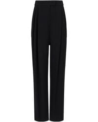 Emporio Armani - Envers-satin Palazzo Trousers With Darts - Lyst