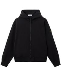 Stone Island - Oversized Fit Zip-Up Hooded Sweatshirt - Lyst