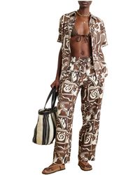 Mara Hoffman - Printed Hemp Straight-Leg Pants - Lyst