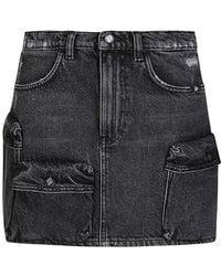 AMISH - Belt-Loop Denim Skirt - Lyst