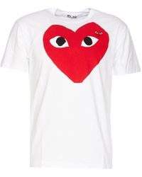 COMME DES GARÇONS PLAY - Comme Des Garçons Play Heart Logo Printed Crewneck T-Shirt - Lyst