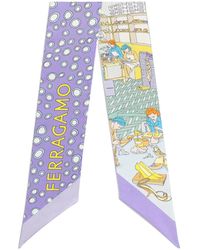Ferragamo - Ferragamo Pattern-Printed Pointed Tip Bandeau Scarf - Lyst