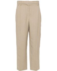 Brunello Cucinelli - Cropped Tapered Trousers - Lyst