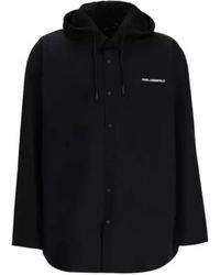 KARL LAGERFELD - Logo-Lettering Hooded Jacket - Lyst