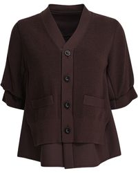 Sacai - Button-Front Layered Cardigan - Lyst