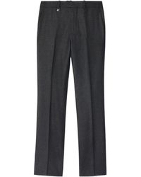 Burberry - Check Wool Cashmere Tailored Trousers - Lyst