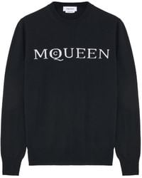 McQueen - Merino Wool Logo Sweater - Lyst