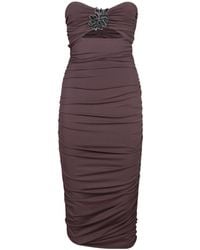 Amen - Embellished Strapless Midi Dress - Lyst
