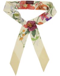 Gucci - Printed Twill Neck Bow - Lyst